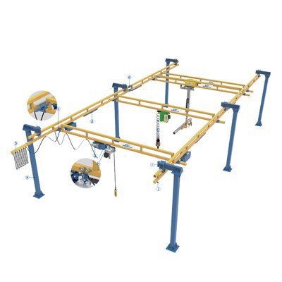 Fjöðrandi Monorail krani